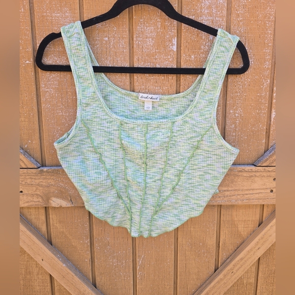 Derek Heart Tops - Green Textured Women Top